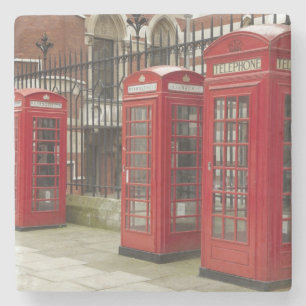 Porta-copo De Pedra Fila de caixas telefônicas na parte de trás do Roy