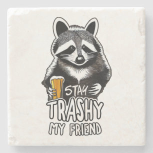Porta-copo De Pedra Fique Trashy Meu Amigo Raccoon