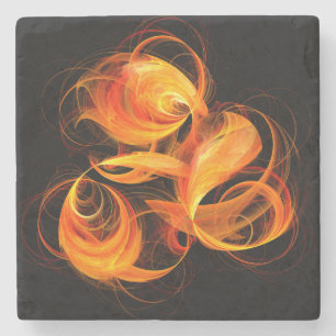 Porta-copo De Pedra Fireball Abstrato Art