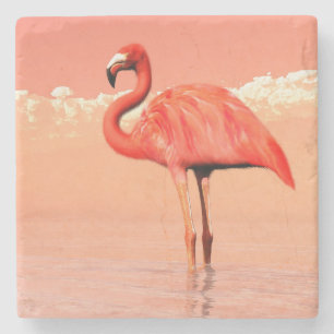 Porta-copo De Pedra Flamingo cor-de-rosa