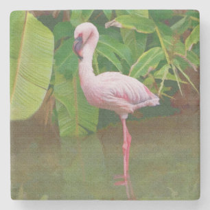 Porta-copo De Pedra Flamingo cor-de-rosa no lago em Florida