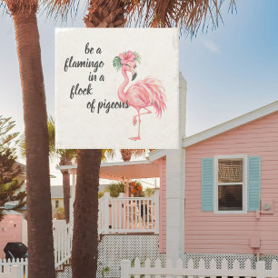 Porta-copo De Pedra Flamingo Engraçado Tropical Praiano