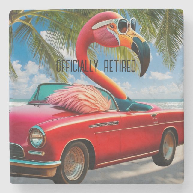 Porta-copo De Pedra Flamingo Oficialmente Aposentado e Convertível em  (Frente)