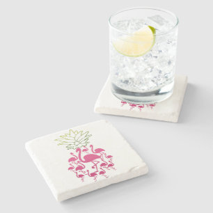 Porta-copo De Pedra Flamingo Stone Coaster Amante de Pedra Coaster