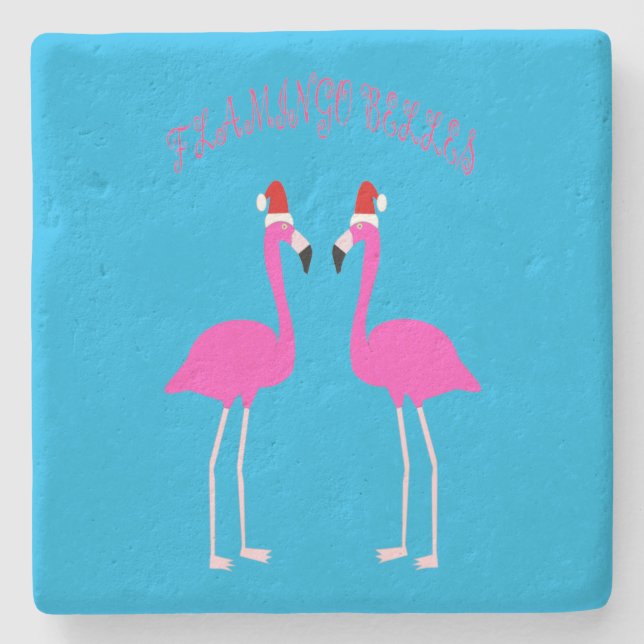 Porta-copo De Pedra Flamingos Flamingo Belles (Frente)