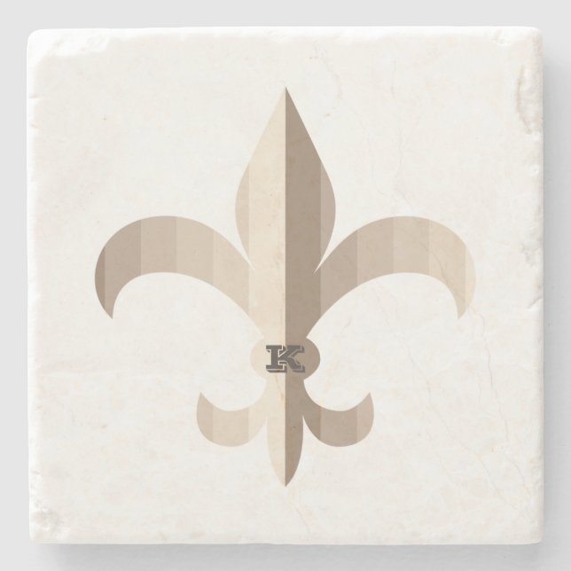 Porta-copo De Pedra Fleur de lis listrada (Frente)