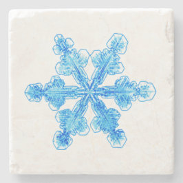 Porta-copo De Pedra Floco de neve azul-inverno
