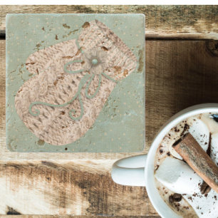 Porta-copo De Pedra Floco de neve de malha cinzenta de inverno