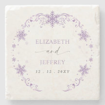Flocos de Neve Roxos Elegantes Casamento de Invern
