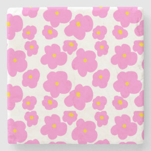 Porta-copo De Pedra Flor amarela rosa margarida moderna padrão elegant