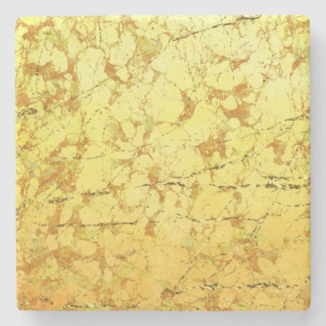Porta-copo De Pedra Flor Amarelo (Frente)