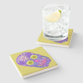 Porta-copo De Pedra Flor - Caveira 5