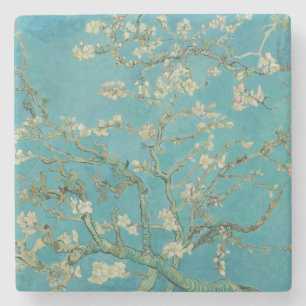 Porta-copo De Pedra Flor de Amendoeira, Pintura a Óleo, Vincent Van Go