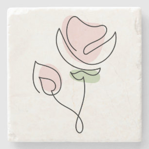 Porta-copo De Pedra Flor de Arte da Linha do Solteiro Minimista