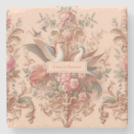 Porta-copo De Pedra Flor Rococó Rosa Barroco Rosa Morris