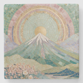Porta-copo De Pedra Floração Etérea: Mosaico Pastel do Vulcão na Prima