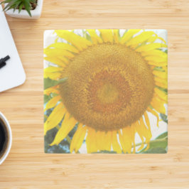 Porta-copo De Pedra Floral de Girassol Amarelo Grande