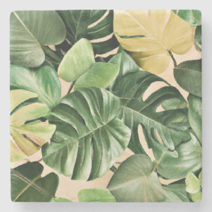 Porta-copo De Pedra Floral/Havaí/Folha tropical
