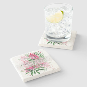 Porta-copo De Pedra Flores Bloom Arte Original