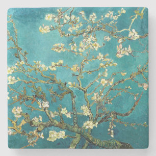 Porta-copo De Pedra Flores de Amendoeira de Van Gogh Impressionismo Cl