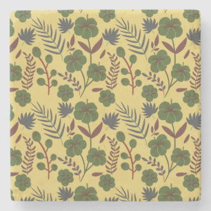 Porta-copo De Pedra Flores e borboletas, sem costura, de tipo floral