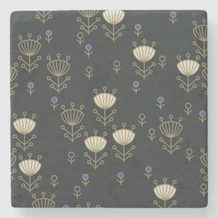 Porta-copo De Pedra Flores Étnicas: Design Ornamental Vintage