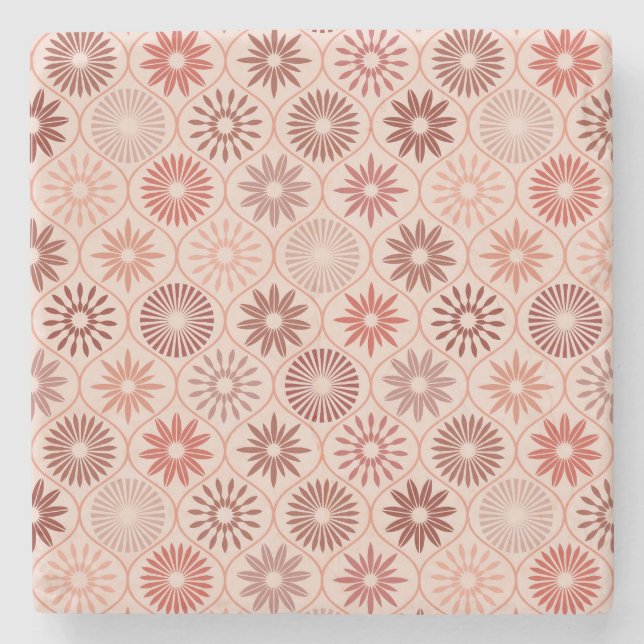 Porta-copo De Pedra Flores Ogee Boho (Frente)