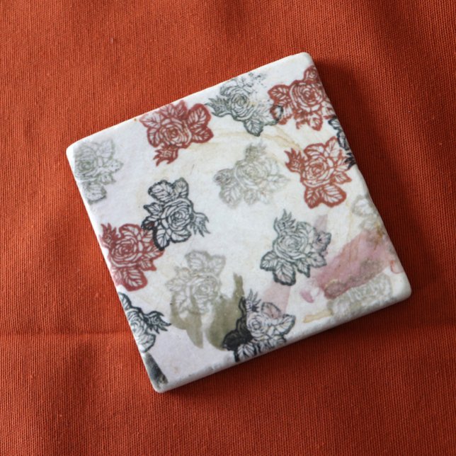 Porta-copo De Pedra Flores Retroativas dos anos 70 (Criador carregado)