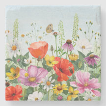 Flores silvestres de aquarela