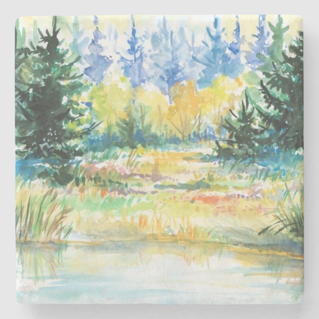 Porta-copo De Pedra Floresta (Frente)