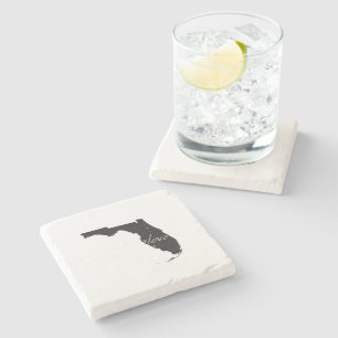 Porta-copo De Pedra Flórida Love State Shaple Black Chalkboard