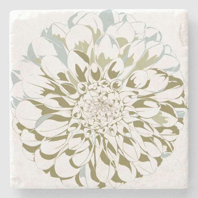 Porta-copo De Pedra Flower stone coaster - dahlia (Frente)