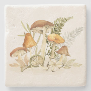 Porta-copo De Pedra Folhagem de Fern de Cic Rustic Rust Orange Mushroo