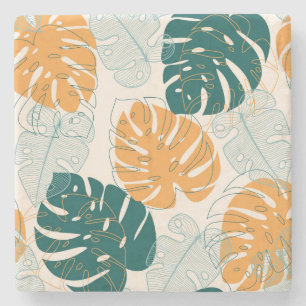 Porta-copo De Pedra Folhas Tropicais: Selva Selva Vintage