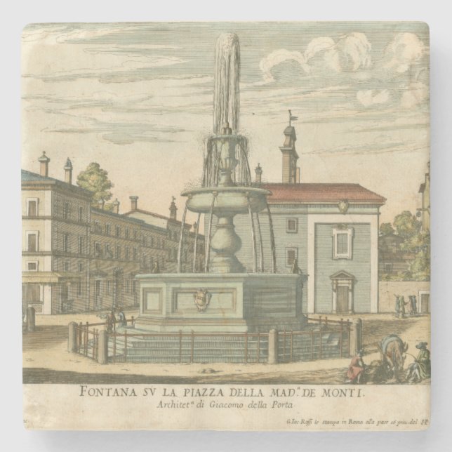 Porta-copo De Pedra Fonte italiana na Praça da Cidade por Falda (Frente)