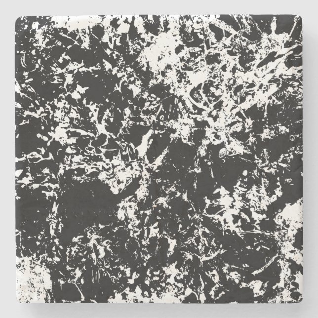 Porta-copo De Pedra Formação de gelo Abstrato a preto e branco (Frente)