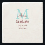 Porta-copo De Pedra Formando adiciona nome monograma verde rosa simple<br><div class="desc">design</div>