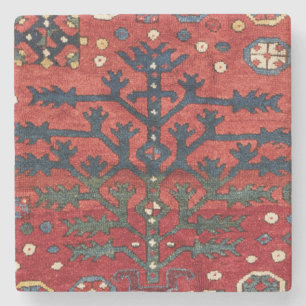 Porta-copo De Pedra Formas Geométricas Persas III Vermelhas Brilhantes