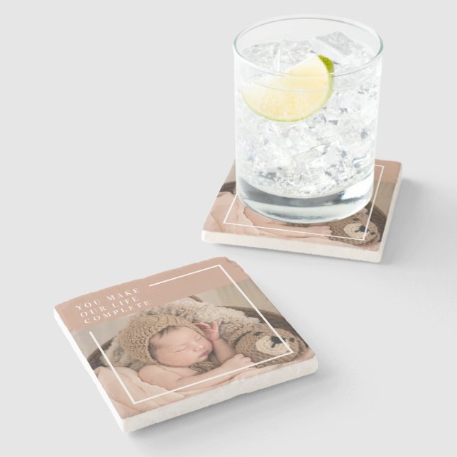 Porta-copo De Pedra Foto do bebê moderno | Você Faz Minha Vida Complet (Lateral)