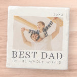 Porta-copo De Pedra Foto do Melhor Pai Personalizado Moderno para Chic<br><div class="desc">Design é composto por tipografia quic moderna com sans serif e serif font.</div>