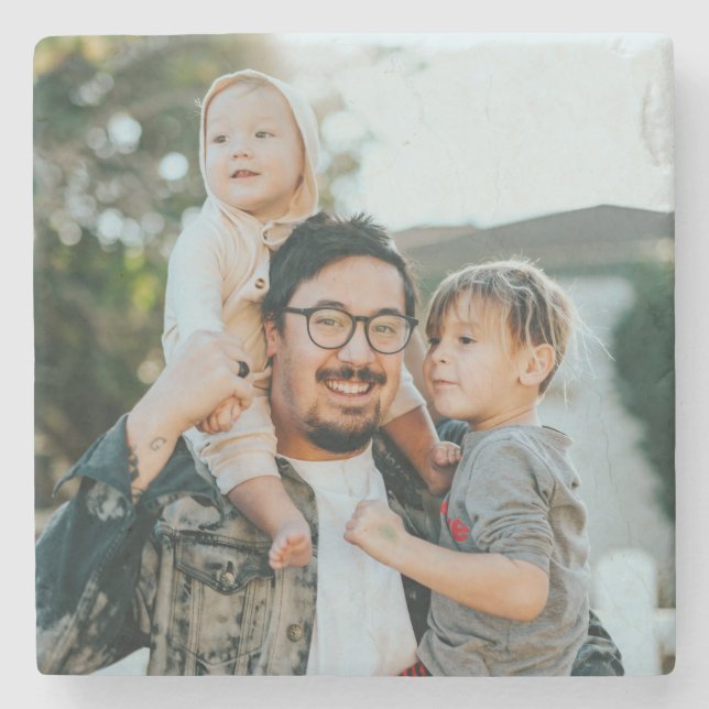 Porta-copo De Pedra Foto personalizada (Frente)