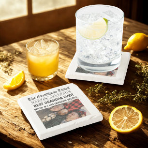 Porta-copo De Pedra Foto personalizada do melhor vovô nunca