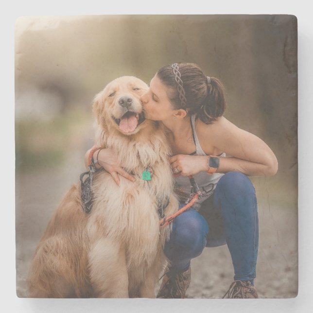 Porta-copo De Pedra Foto personalizada personalizada (Frente)