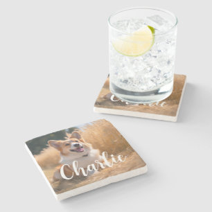 Porta-copo De Pedra Foto Pet Personalizada