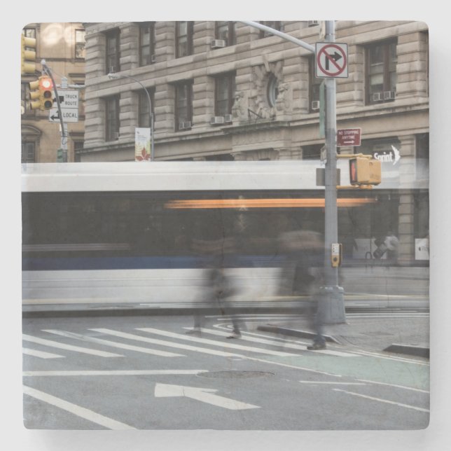 Porta-copo De Pedra Foto urbana da rua da Nova Iorque (Frente)