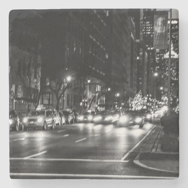 Porta-copo De Pedra Foto urbana da rua da Nova Iorque (Frente)