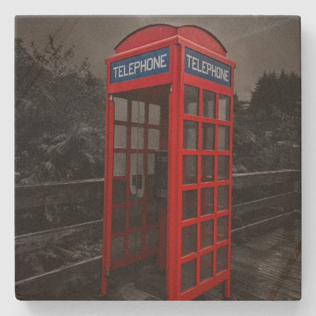 Porta-copo De Pedra Fotografia de Viagem Dramática de Cabine Telefônic (Frente)
