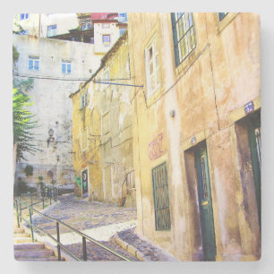 PORTA-COPO DE PEDRA FOTOGRAFIA URBANA DA COR DA RUA DE LISBOA
