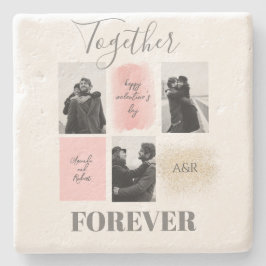 Porta-copo De Pedra Fotos de casal personalizadas 3 Feliz Dia dos Namo