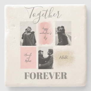 Porta-copo De Pedra Fotos de casal personalizadas 3 Feliz Dia dos Namo